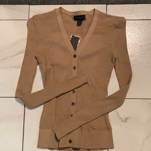 Size small Worthington tan button up sweater. Brand new!
